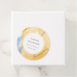 Abstraktes Gelbes blaues Wasser Kunst Geschenkanhänger