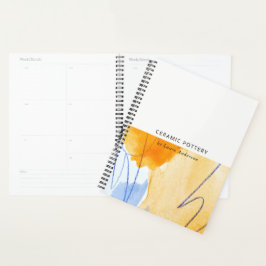 Abstraktes Gelbes blaues Wasser Kunst Planer