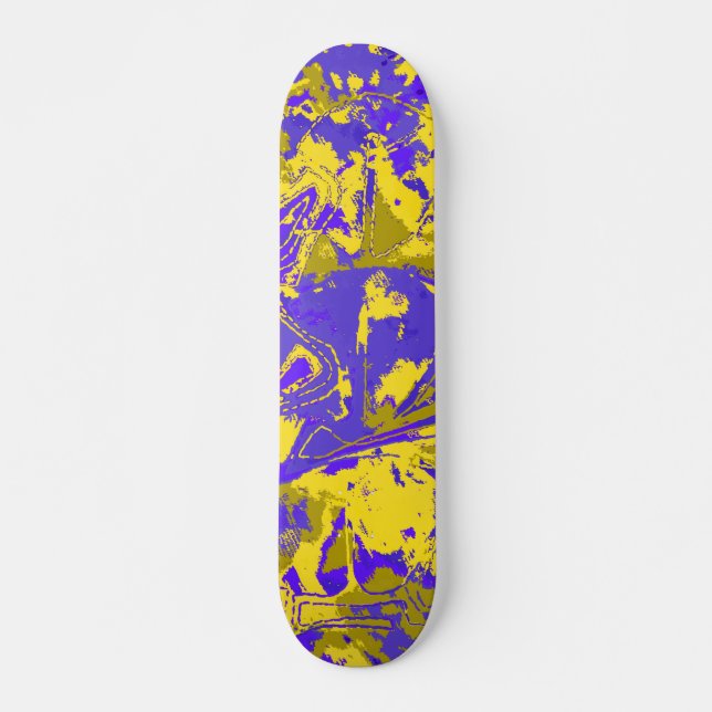 Abstraktes, gelbes Muster Skateboard (Vorne)