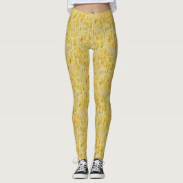 Abstraktes gelbes Pastell-Impressionisten-Muster Leggings