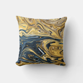 Abstraktes Gemälde aus geschmolzenem Gold | Beste  Kissen