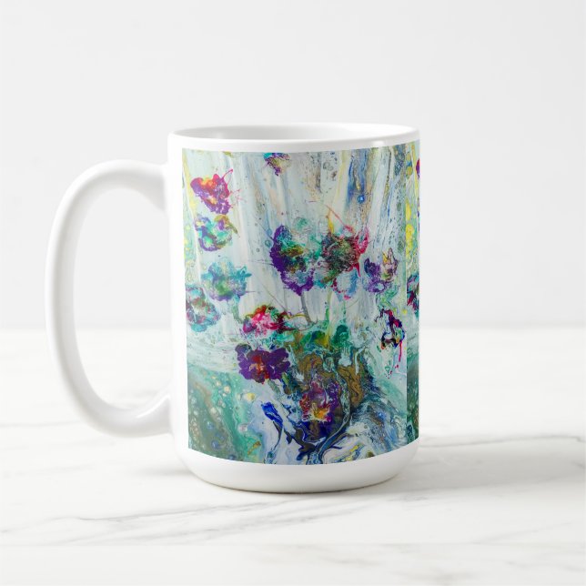 Abstraktes Gemälde aus Hummingvogelgarten Kaffeetasse (Links)