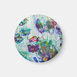 Abstraktes Gemälde aus Hummingvogelgarten Magnet