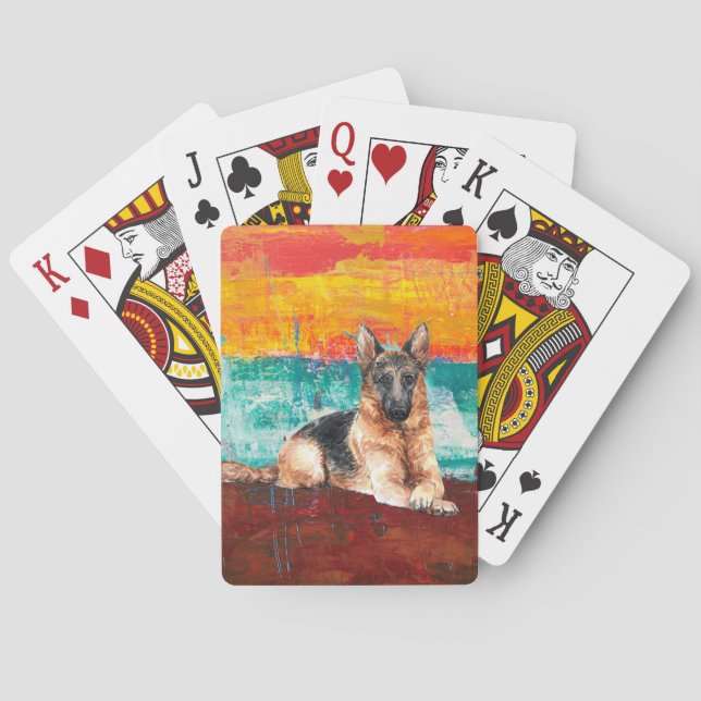 Abstraktes Gemälde des künstlerischen Schäfers Spielkarten (Rückseite)