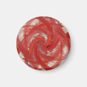 Abstraktes Gemälde in roter Spirale Magnet
