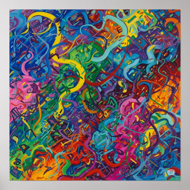 Abstraktes Gemälde Poster (Vorne)