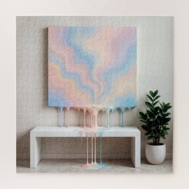 Abstraktes Gemälde tropft auf einer Bank  Puzzle (Vertikal)