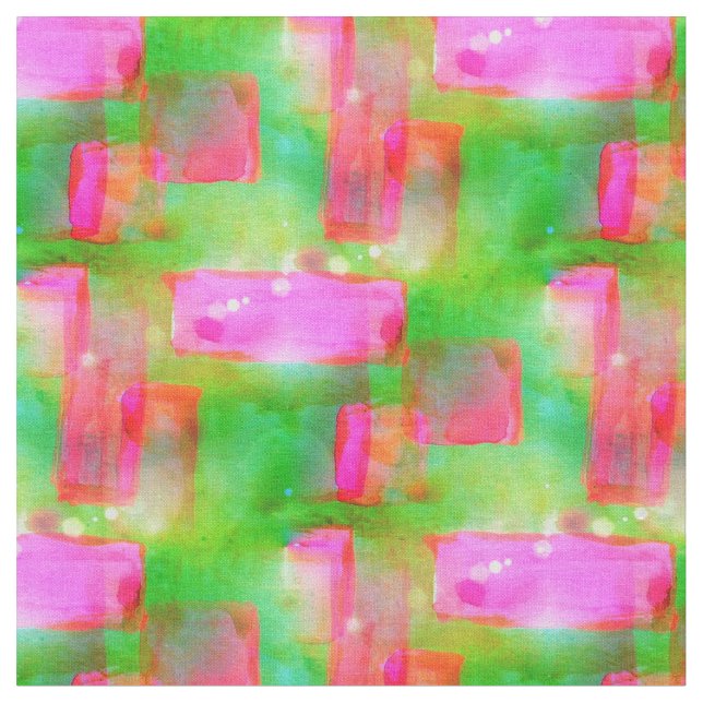 Abstraktes gemaltes Gelb des Sonnenlichts, rosa Stoff (Nahaufnahme)