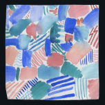 abstraktes gemustert halstuch<br><div class="desc">Vergnügen abstrakte Muster mit komplementärer warmer Blues und aquamarin mit Korallenpinken. Ich dachte einfach nicht, ließ meinen Pinsel locker und schuf dieses lustige Muster. Ein einzigartiges Aussehen, das Sie auf keinem anderen Haustier finden:)</div>