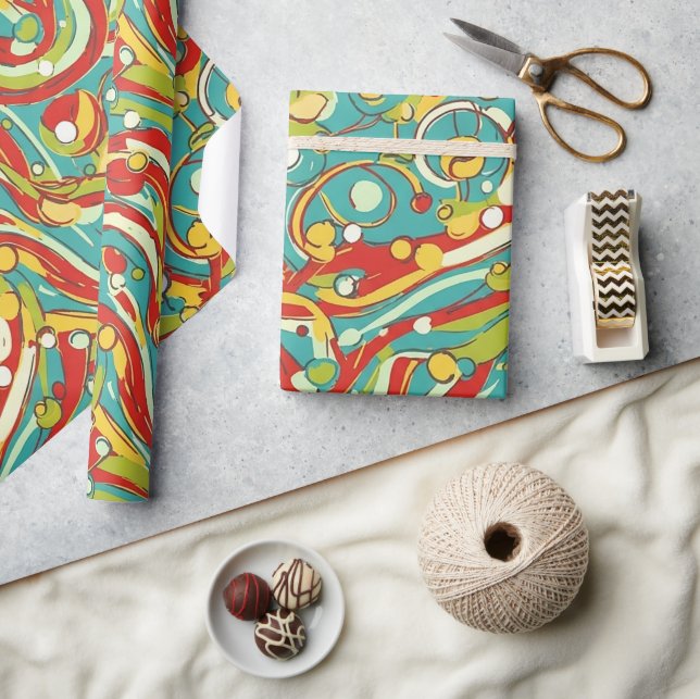 abstraktes gemustertes Geschenkpapier (Kunsthandwerk)