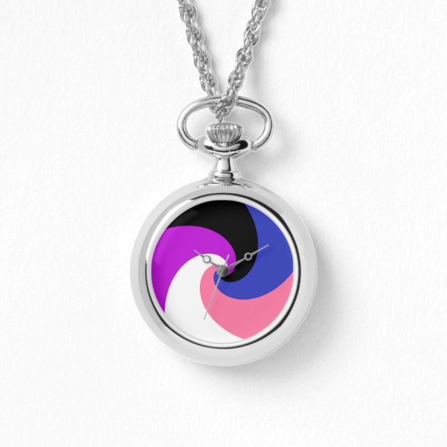 Abstraktes Genderfluid-Strichfeld Armbanduhr (Vorderseite)