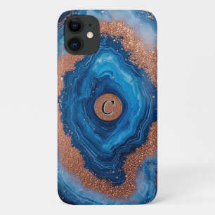 Abstraktes Geode-Design mit Roségold-Akzente Case-Mate iPhone Hülle
