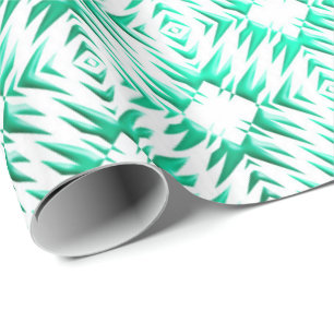 Abstraktes geometrisches aquamarines Muster Geschenkpapier