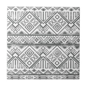 Abstraktes geometrisches Aztekenmuster 2 Fliese