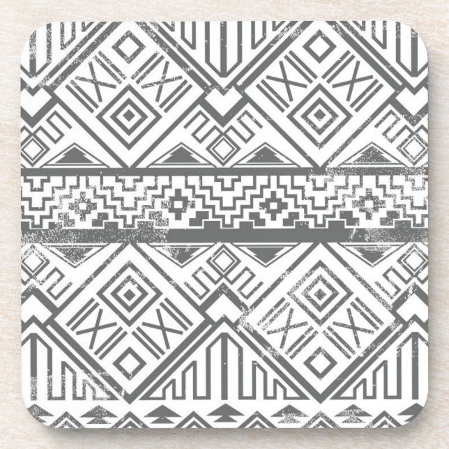 Abstraktes geometrisches aztekisches Muster 2 Getränkeuntersetzer (Vorderseite)