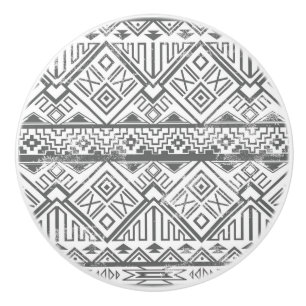 Abstraktes geometrisches aztekisches Muster 2 Keramikknauf