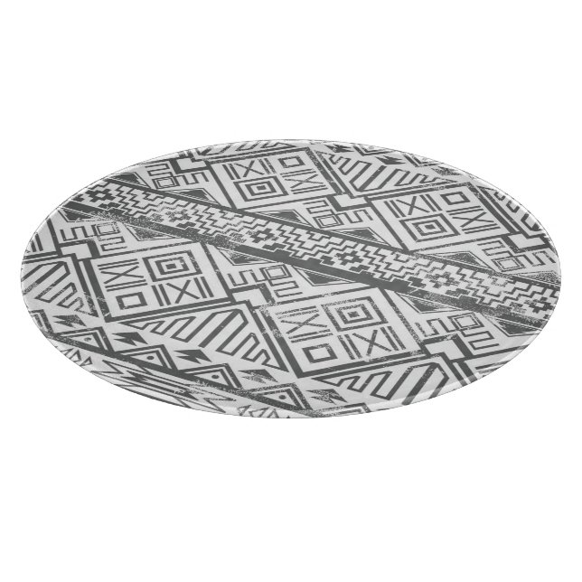 Abstraktes geometrisches aztekisches Muster 2 Schneidebrett (Ecke)
