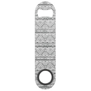 Abstraktes geometrisches aztekisches Muster 2 Speedflaschenöffner