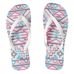 Abstraktes geometrisches aztekisches Muster 3 Flip Flops