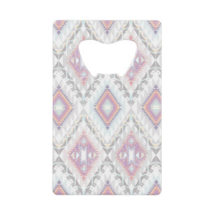 Abstraktes geometrisches aztekisches Muster Kreditkarten Flaschenöffner