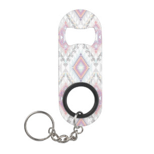 Abstraktes geometrisches aztekisches Muster Mini Flaschenöffner