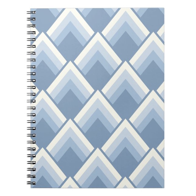 Abstraktes geometrisches, blaues und weißes 2 Note Notizblock (Vorderseite)