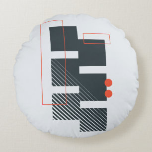 Abstraktes geometrisches Blockmuster Rundes Kissen
