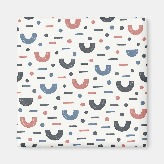 Abstraktes geometrisches Boho-Muster Magnet (Vorne)