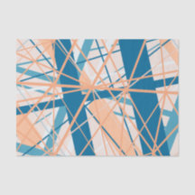 Abstraktes geometrisches Cooles blaues Pfirsichpap