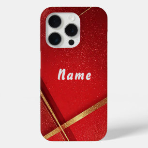 Abstraktes geometrisches Design in Rot und Gold Case-Mate iPhone Hülle