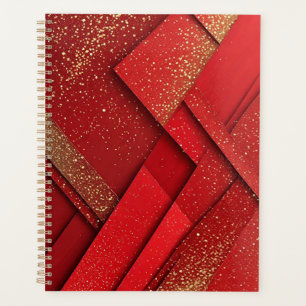 Abstraktes geometrisches Design in Rot und Gold Planer