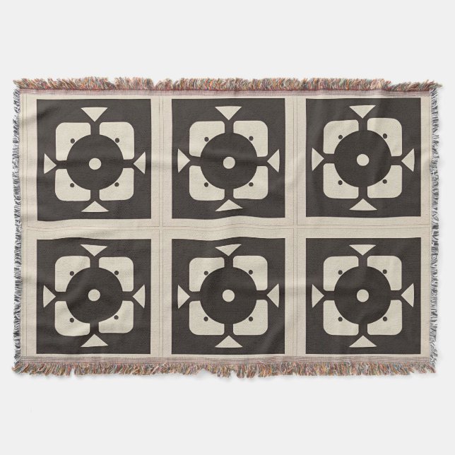 Abstraktes geometrisches Design in Schwarz und Bei Decke (Vorderseite)