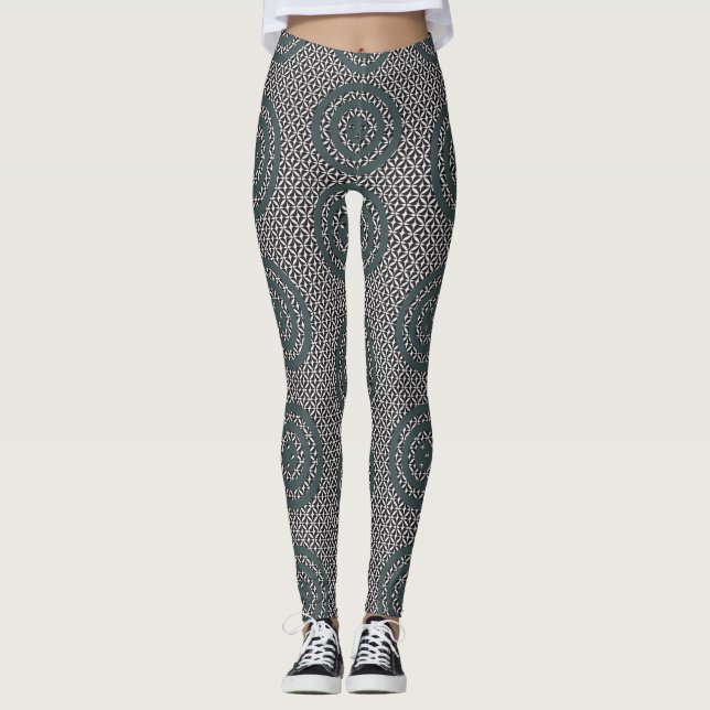 Abstraktes geometrisches Design Leggings (Vorderseite)