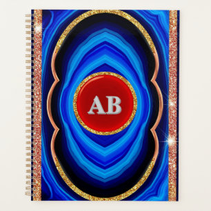 Abstraktes geometrisches Design mit Blau, Rot und Planer