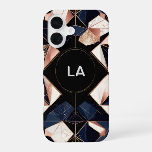 Abstraktes geometrisches Design mit goldenem Glitt iPhone 16 Hülle