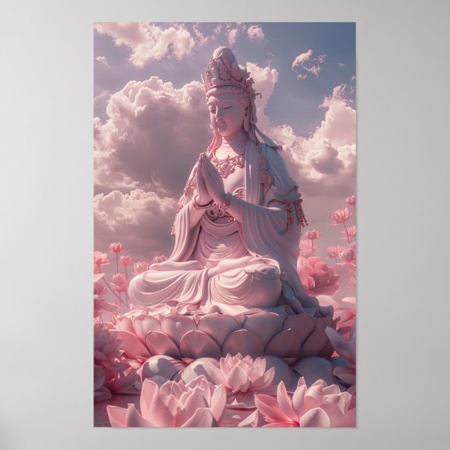 Abstraktes geometrisches Design Poster in Blau und (Vorne)