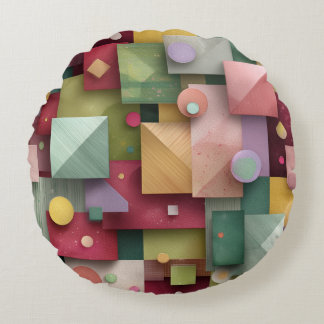 Abstraktes geometrisches Design Rundes Kissen