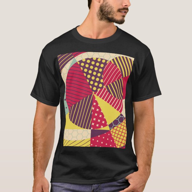 Abstraktes geometrisches Design T-Shirt (Vorderseite)