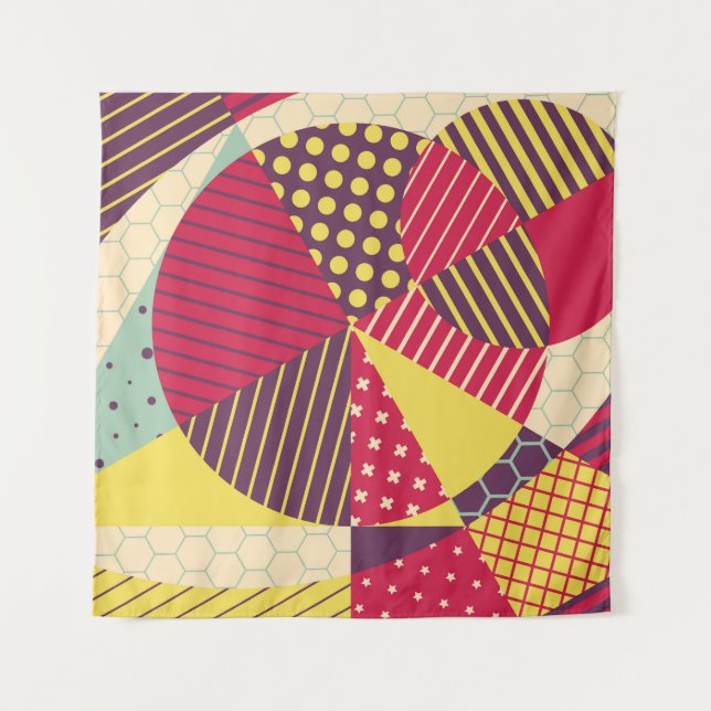 Abstraktes geometrisches Design Wandteppich (Vorderseite)