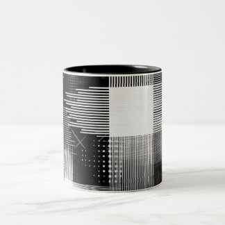 Abstraktes geometrisches Design Zweifarbige Tasse