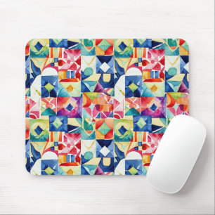 Abstraktes geometrisches digitales Muster 17 - Mau Mousepad
