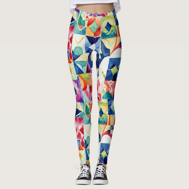 Abstraktes geometrisches Digitalmuster 17 - Leggin Leggings (Vorderseite)
