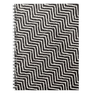 Abstraktes geometrisches Doodle: Schwarz-Weiß-Must Notizblock