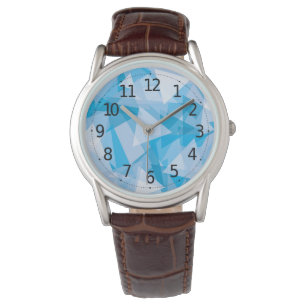 Abstraktes geometrisches Dreieck-Muster   Männerüb Armbanduhr