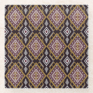 Abstraktes geometrisches ethnisches Tapetendesign. Glasuntersetzer