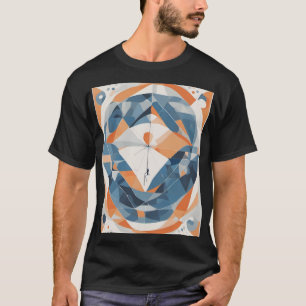 Abstraktes geometrisches Fisch-Angelrute-Design fü T-Shirt
