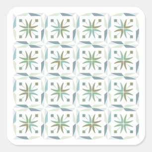 Abstraktes geometrisches Fliesenmuster-Design-Stic Quadratischer Aufkleber