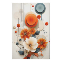 Abstraktes geometrisches florales gewickeltes Lein