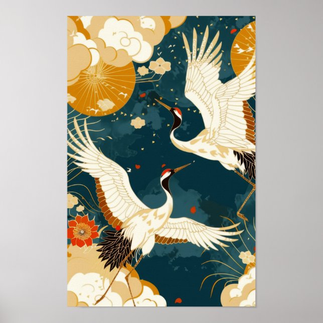 Abstraktes geometrisches gelbes Hintergrundposter Poster (Vorne)