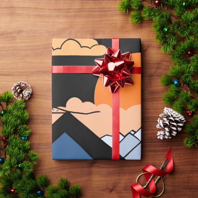 Abstraktes geometrisches Geschenk für den Sonnenun Geschenkpapier (Feiertagsgeschenk)